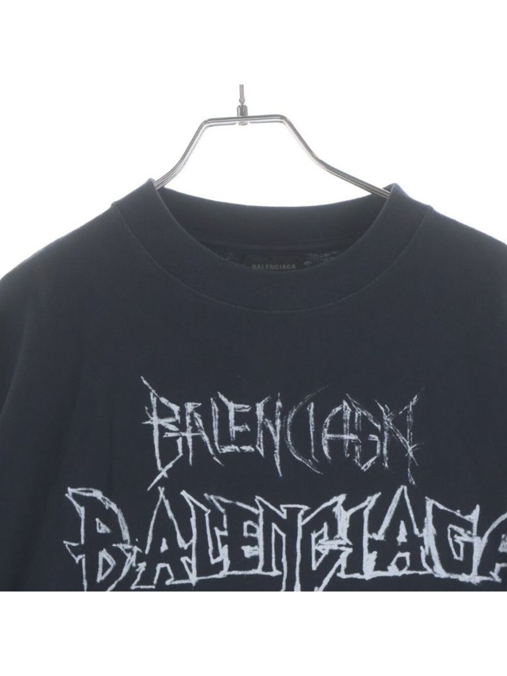 ★SOLD★ Balenciaga Diy Metal Logo Print Crew Neck Short Sleeve T-Shirt Black - Picture 3 of 9